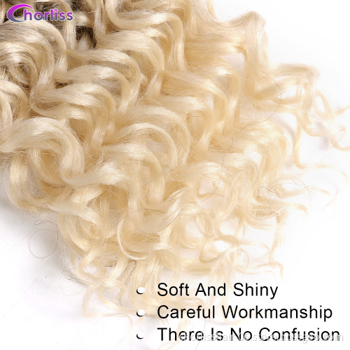 Cheap Hawaii Curl Braiding Hair Goddess Locs Natural Blonde Gold Ocean Water Wave Synthetic Crochet Hair Braids For Black Women